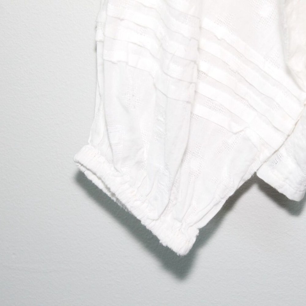 Cleobella Anthropologie Antonia Button Peasant Blouse White Boho Small H13419 - Picture 4 of 11